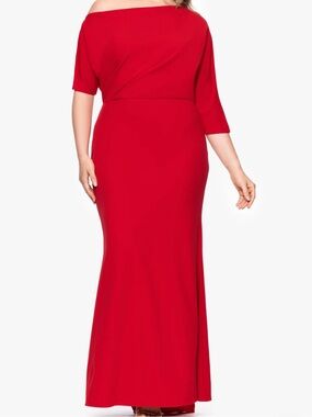 Betsy & Adam Off-Shoulder Gown